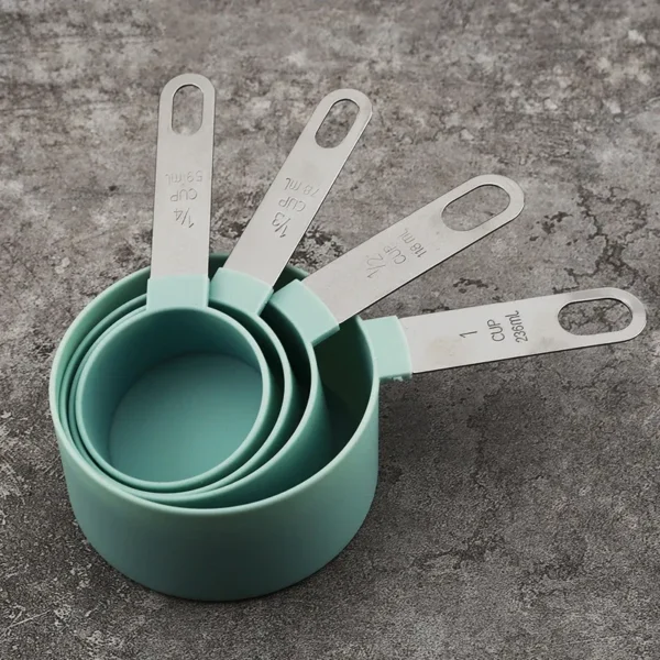 8PCS Measuring Cups Spoons Set For Baking Cake Pastry Cooking Utensils Stainless Steel Handle (Random color) - Image 5