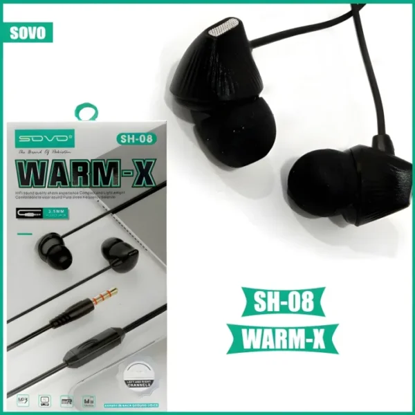 SOVO SH-08 Warm-X 3.5mm Audio Jack Compact, Lightweight & Hi-Fi Sound Quality Handsfree