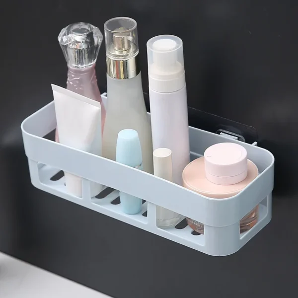 1 PCs Bathroom Shelf Bathroom Adhesive Storage Rack Kitchen Home Decoration(random color ) - Image 3