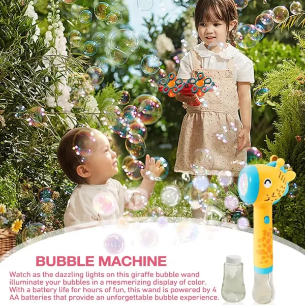 Giraffe Bubble Gun Toy For Kids - Colorful And Fun Bubble Maker (random color) - Image 3