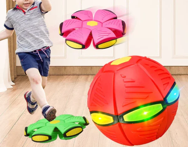 UFO Flying Flat throw disc ball toy for kids | Magic Flying Saucer Frisbee Spinner Ball (Random color) - Image 4