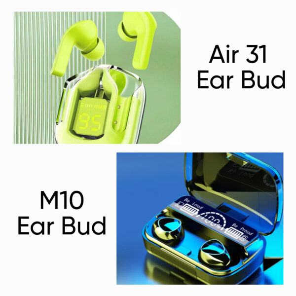 Combo Pack - Air 31 Bluetooth Ear Bud & M10 Wireless Bluetooth Earbuds