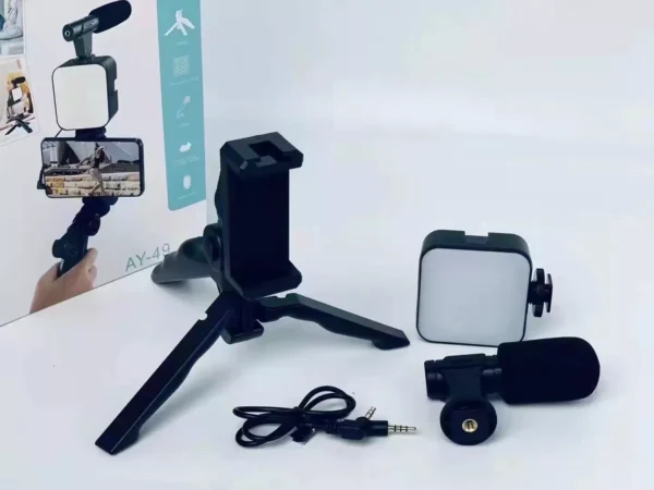 Ay-49 Video Making Kit Vlogging Tripod Triple Band Light - Image 4