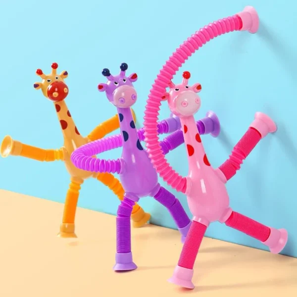 1 Pcs of Animal Pop Tubes Cartoon Giraffe Suction Cup Toys Kids | Stress Relief Squeeze Toys - Image 7