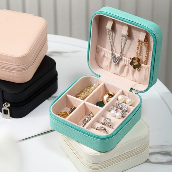 Travel Leather Pocket Jewellery Organizer Box (Mix/Random color) - Image 2