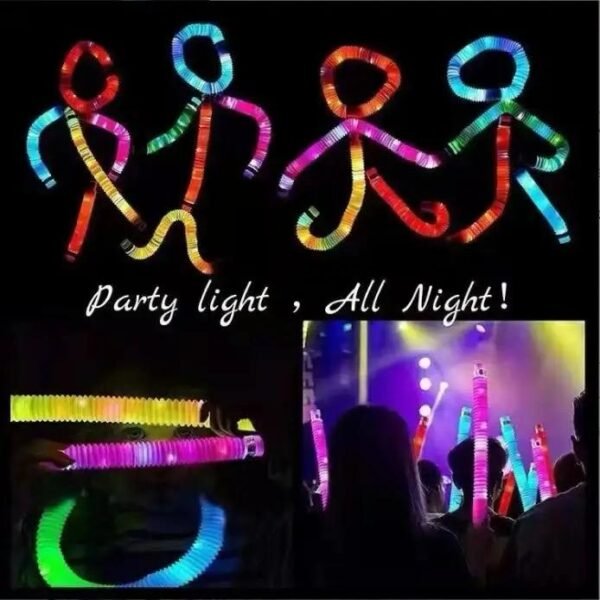 Sensory Toys Led per Tube Fidget Toy Top 21*2.9cm Stress And Anxiety Relief Pipe Kids Learning Tools Bunmo Tubes .. 6 pcs pack - Image 10