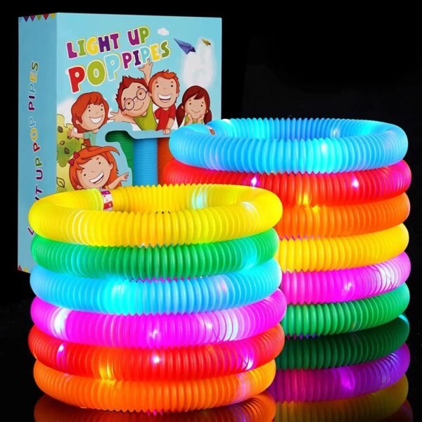 Sensory Toys Led per Tube Fidget Toy Top 21*2.9cm Stress And Anxiety Relief Pipe Kids Learning Tools Bunmo Tubes .. 6 pcs pack - Image 11