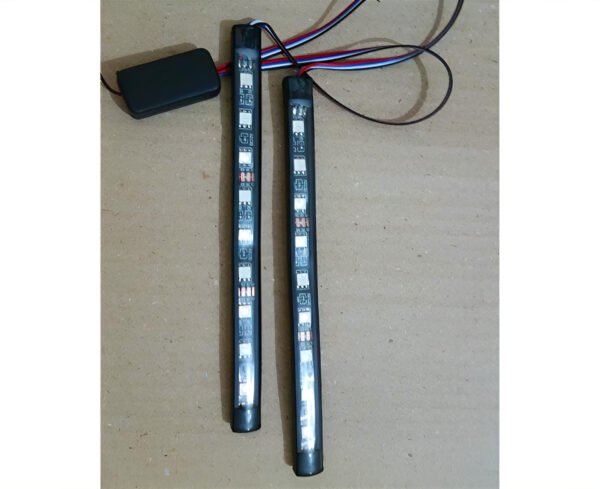 2Pcs RGB 17cm Silicon Flexible 9-LED Strip DRL Daytime Multicolor Light | SMD LED Fancy Light (RGB) For Car Bumper And Bikes - Image 7
