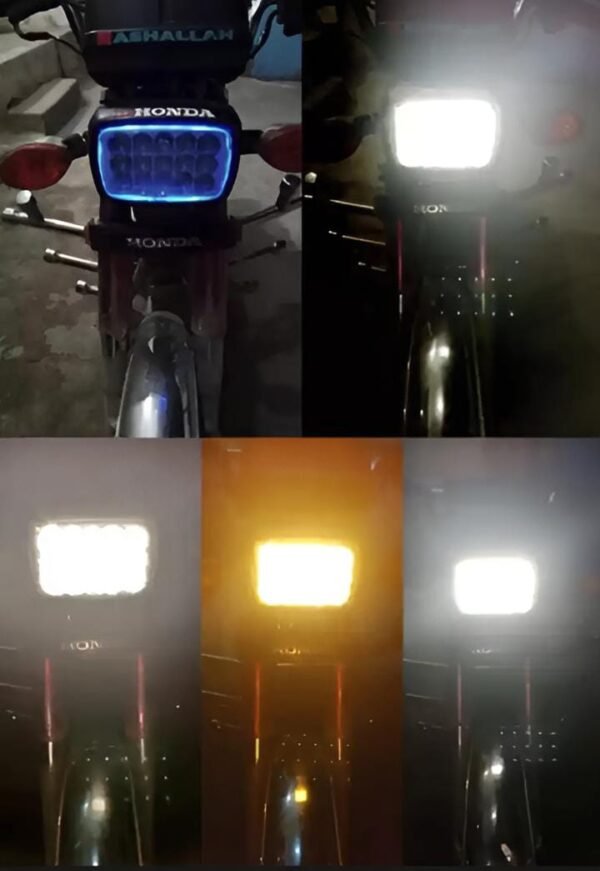5 function led headlight 15 led white and Fog light  high beam 15 led fog bike headlight for 70 & 125/All functions led light - Image 8