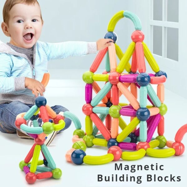 42 pcs Magnetic Blocks Toy for Kids | Magnetic bar blocks  Educational and Stimulating Magnetic Toy for Kids