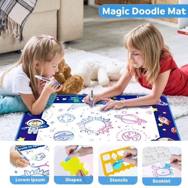 Magic Water Doodle Waterproof Canvas Mat | Washable Drawing Mat | Reusable canvas Perfect for kids - Image 8