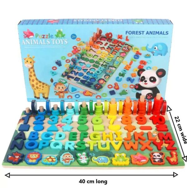 6 in1 Wooden Educational Puzzle & Sorting Board Toy For Kids - Image 3