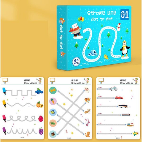 Stroke Line dot to dot Magical Tracing Workbook For Kids | Student Learning Book (64 pages stage 1 )