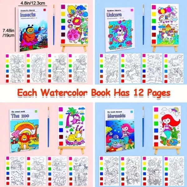 Watercolor Illustration Painting Book 12 Pages  (Random Designs) - Image 5