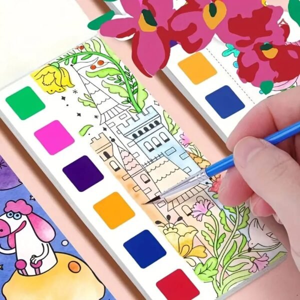 Watercolor Illustration Painting Book 12 Pages  (Random Designs) - Image 6