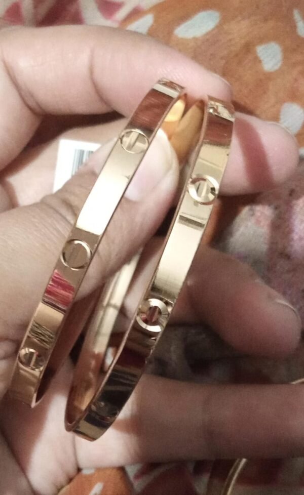 Gold Love Bangle Bracelet Kara | bracelet for women girls | women Jewelry | Women Fashion - Image 2