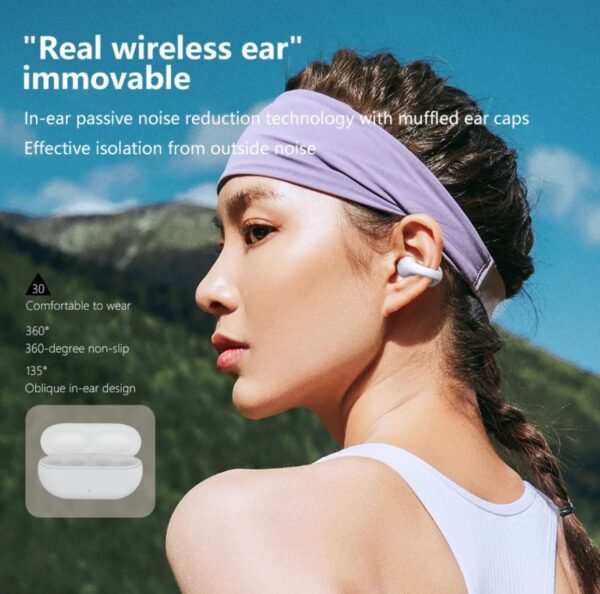 Ear cuff Wireless Earbuds Bluetooth 5.3 With Earhooks Mini Bone Conduction EARCUFFS Headphones Waterproof Cycling Earpiece Noise Sports Earphones (Random Color) - Image 10