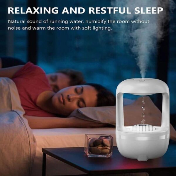 Cool Mist Humidifiers for Bedroom with Cute Water Drops & Light Effects, Small Room Air Diffuser for Baby, Home, Office