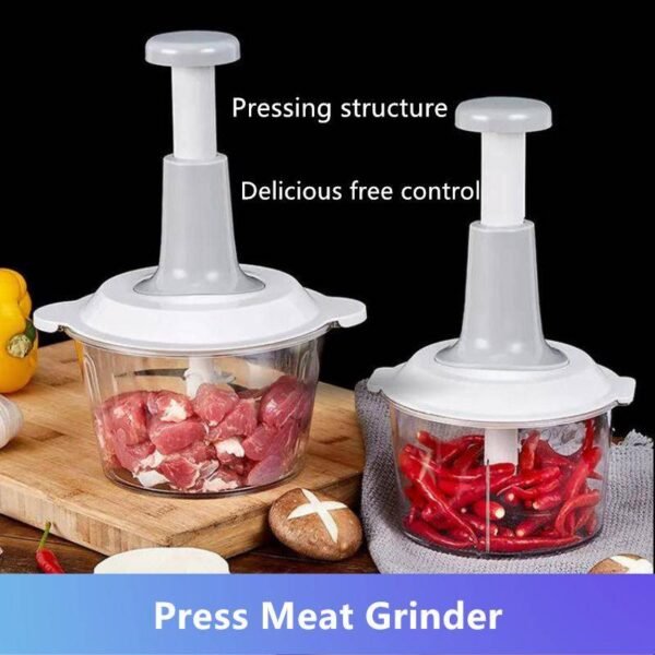 Manual Food Chopper, Multifunctional Vegetable Cutter, Speedy Chopper, Hand Press Manual Speedy Chopper, Multifunctional Vegetable Cutter - 2L - Image 7