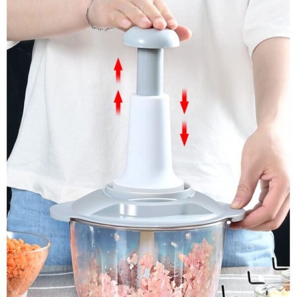 Manual Food Chopper, Multifunctional Vegetable Cutter, Speedy Chopper, Hand Press Manual Speedy Chopper, Multifunctional Vegetable Cutter - 2L - Image 11