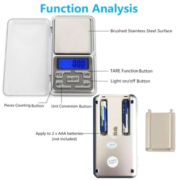 Mini Electronic Scales High Precision Pocket Digital Scale for Gold Sterling Jewelry Balance Gram For Kitchen Scale 500gx0.1g - Image 7