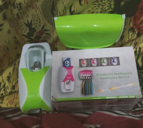 Automatic Toothpaste Dispenser with Brush Holder - Random colors - Image 6
