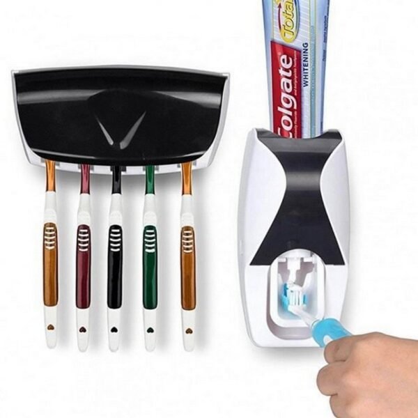 Automatic Toothpaste Dispenser with Brush Holder - Random colors