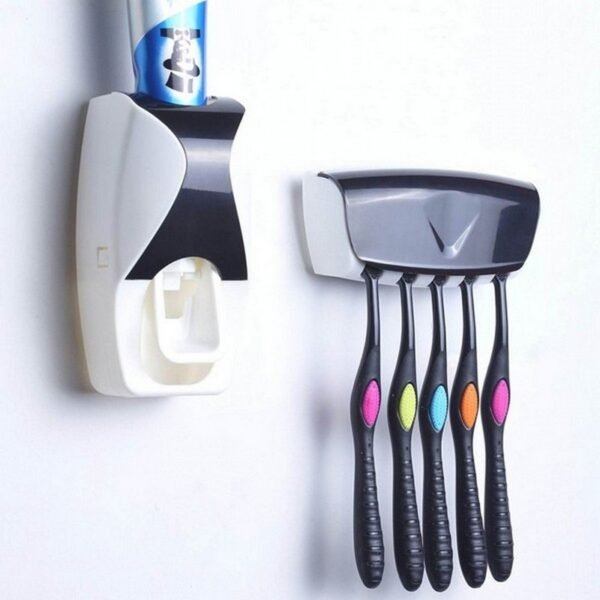 Automatic Toothpaste Dispenser with Brush Holder - Random colors - Image 9