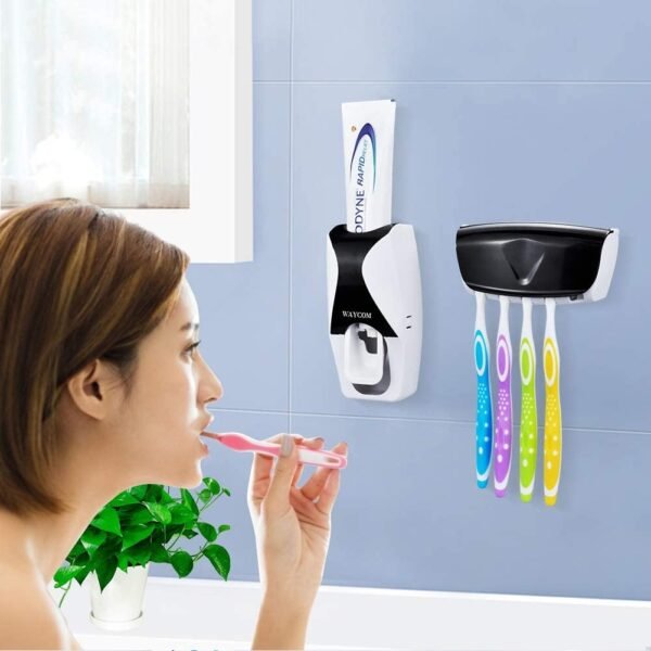 Automatic Toothpaste Dispenser with Brush Holder - Random colors - Image 8