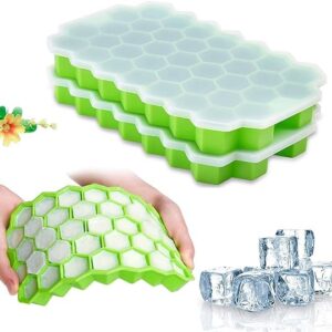 Silicone Ice Tray With Plastic Cover Cap | Push Pop Out Round Mini Ice Cube Trays - (1 PC) (random Color)