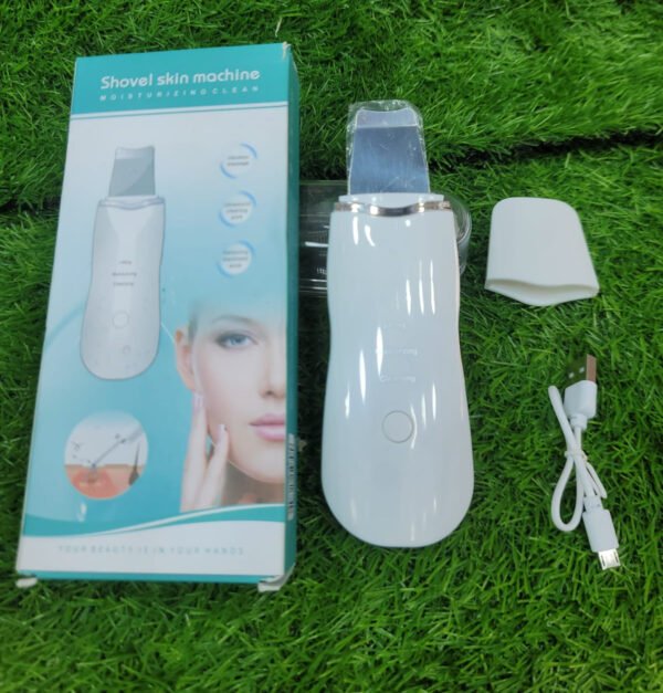 Blackhead Shovel Machine for Facial Skin Scrubber Lifting Moisturizing & Cleansing Skin Dirt Machine | Blackhead Remover Facial Cleansing Tool (White) - Image 3