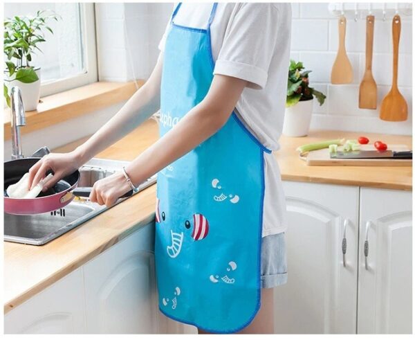 Waterproof Cartoon Kitchen Cooking Apron – Beautiful Funky Color Apron (random Color) - Image 2