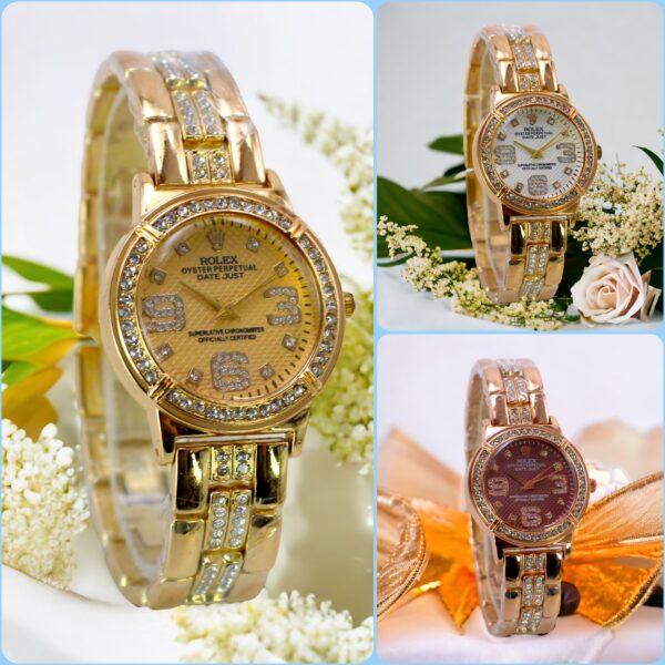 (without box ) Rolex Quartz Luxurious  Watches for girls - Image 6