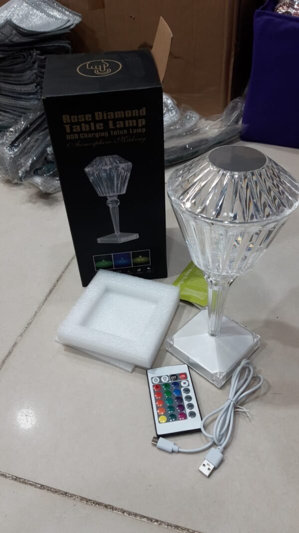 Rise Diamond Table Touch Lamp Crystal USB Chargeable - Image 4