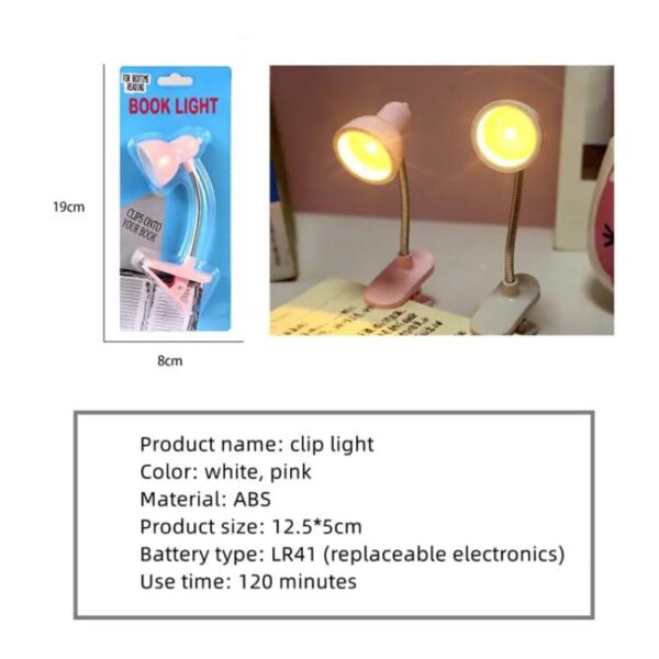 1Pc Mini Led Clamp Reading Lamp Night Lights (Random color) - Image 5