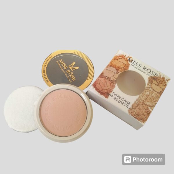 ( Medium Beige.)Miss Rose Professional Makeup  TWIN CAKE Powder  SPF 25 - Image 3