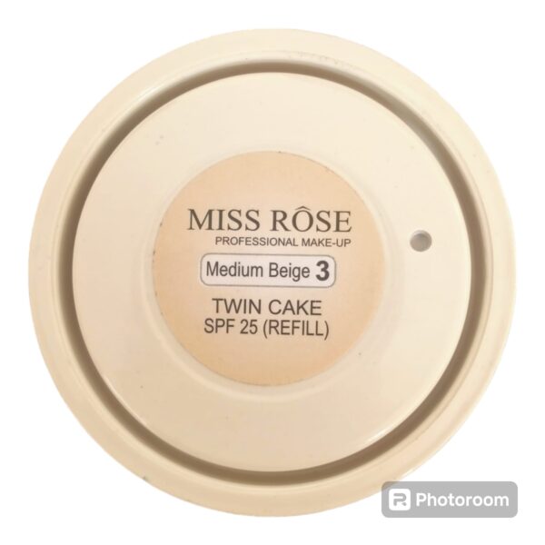 ( Medium Beige.)Miss Rose Professional Makeup  TWIN CAKE Powder  SPF 25 - Image 5