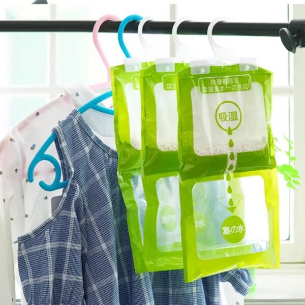 1pcs Moisture Absorbers Hanging Closet Dehumidifier Bags Moisture Abso Wardrobe Closet & Bathroom Walls Humidity Balls Hanging Packet - Image 3