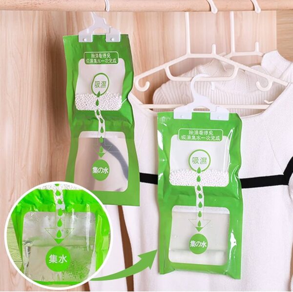 1pcs Moisture Absorbers Hanging Closet Dehumidifier Bags Moisture Abso Wardrobe Closet & Bathroom Walls Humidity Balls Hanging Packet