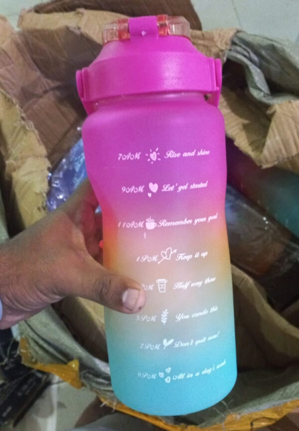 Three-piece Motivational Sports Water Bottles Set (2000ml, 850ml, 350ml)(Random Color) - Image 2