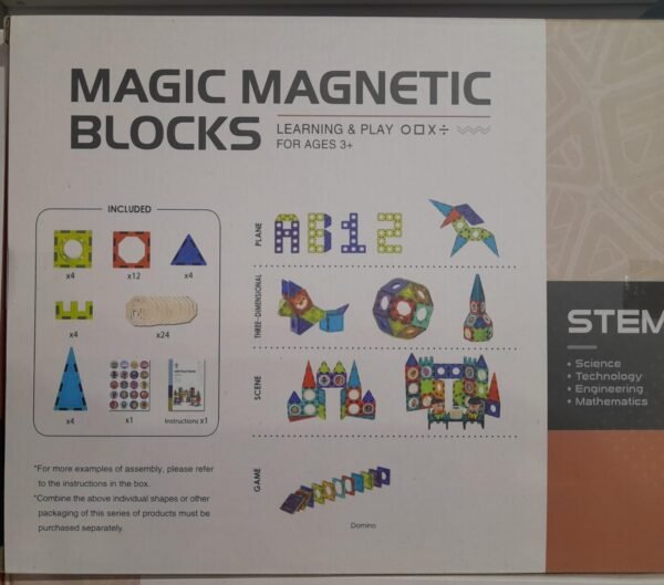Magic Magnetic Blocks Construction & Building Set, Multicolor - Image 2