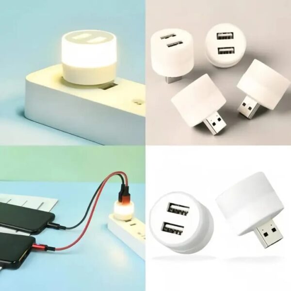 Portable USB Night Light Splitter with 2 Ports for Laptop,PC and CHARGING