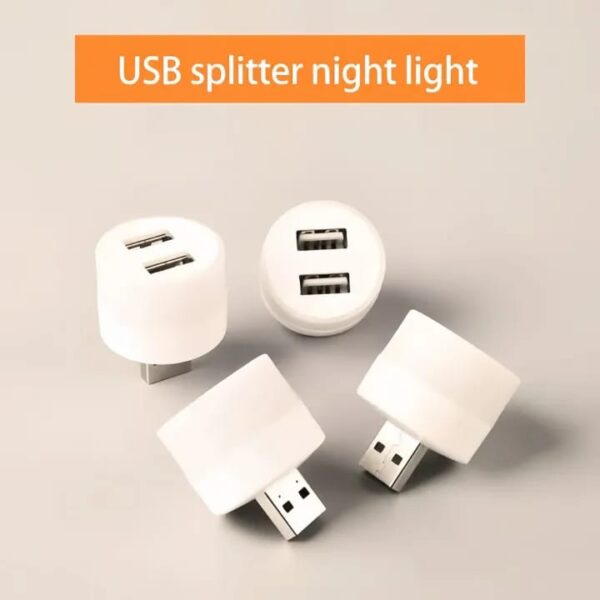 Portable USB Night Light Splitter with 2 Ports for Laptop,PC and CHARGING - Image 5