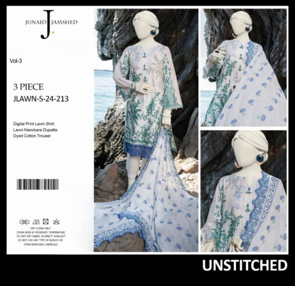 "JUNAID JAMSHED" Printed Lawn | Unstitched Collection 3 Pieces Casual Wear| Summer