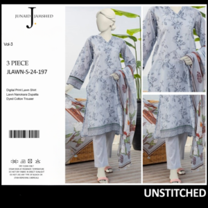 "JUNAID JAMSHED" Printed Lawn | Unstitched Collection 3 Pieces Casual Wear| Summer