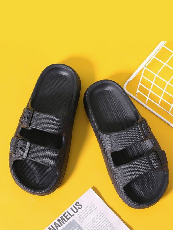 Slippers for Men - Cloud Slides Double Buckle Adjustable