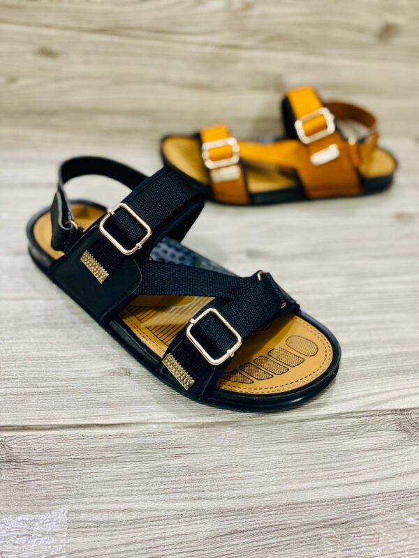 (Black ) Cross-Cross Sandle  For Men - Image 3