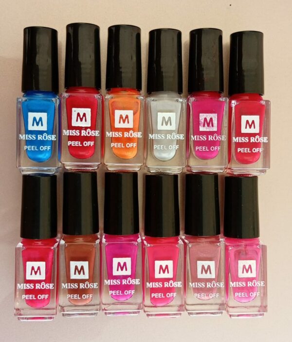 12 Pcs Miss Rose Peel Off Nail Paint - Image 4