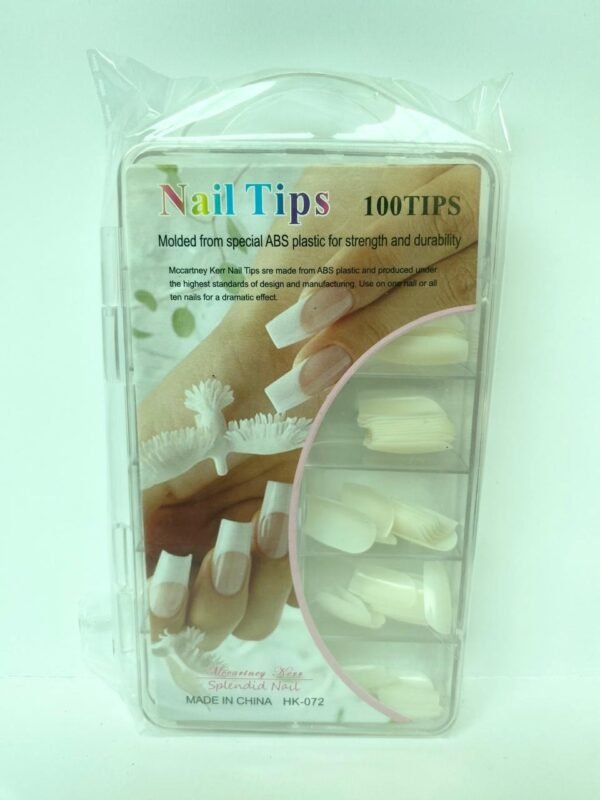 100 Nail Tips Original Natural Full Cover Acrylic Nail Tips - Image 2