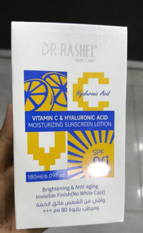 Dr Rashel Vitamin C Hyaluronic Acid Moisturizing SUNSCREEN LOTION SPF 90 - 180 ml - Image 3